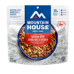 Mexican-Style Adobo Rice & Chicken freeze dried food in a pouch - Mountain House