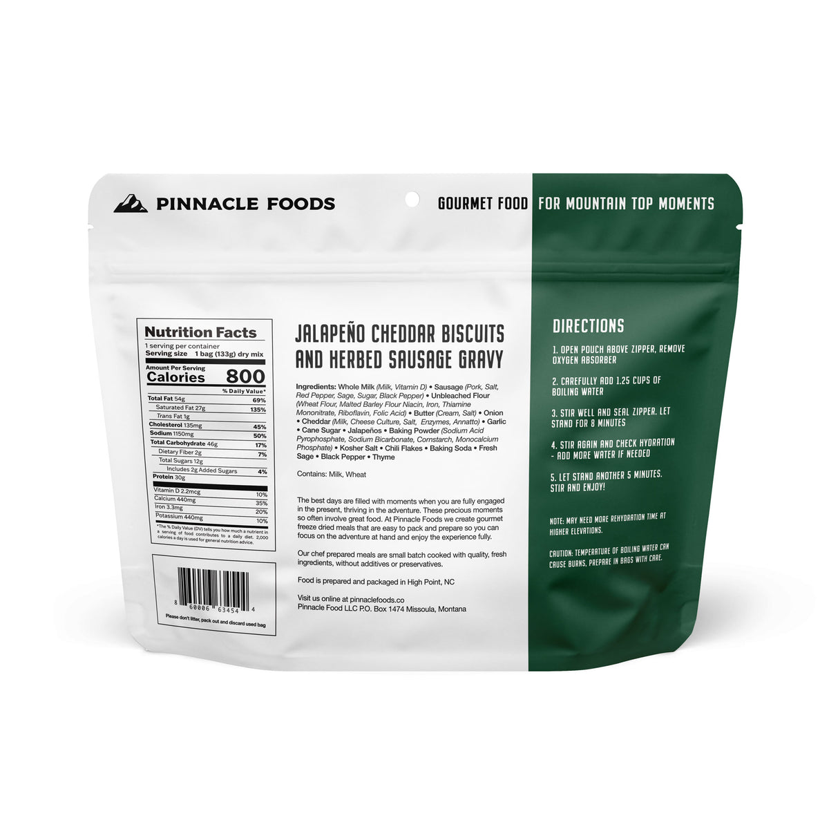 Biscuits and Sausage Gravy freeze dried food - Pinnacle Foods