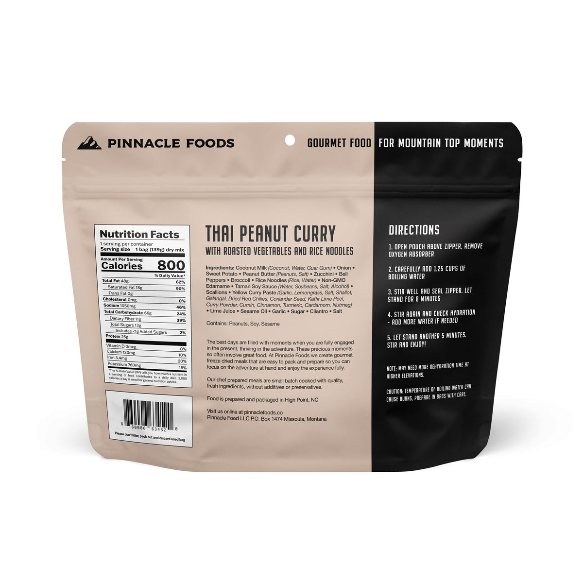 Thai Curry with Vegetables and Noodles freeze dried food - Pinnacle Foods
